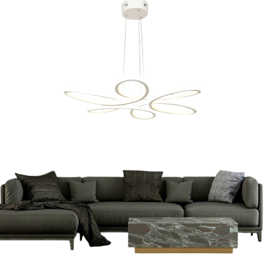 Muslight Papatya Model 50W LED Avize 50x90 cm Beyaz Kaplama 3 Renk Işık
