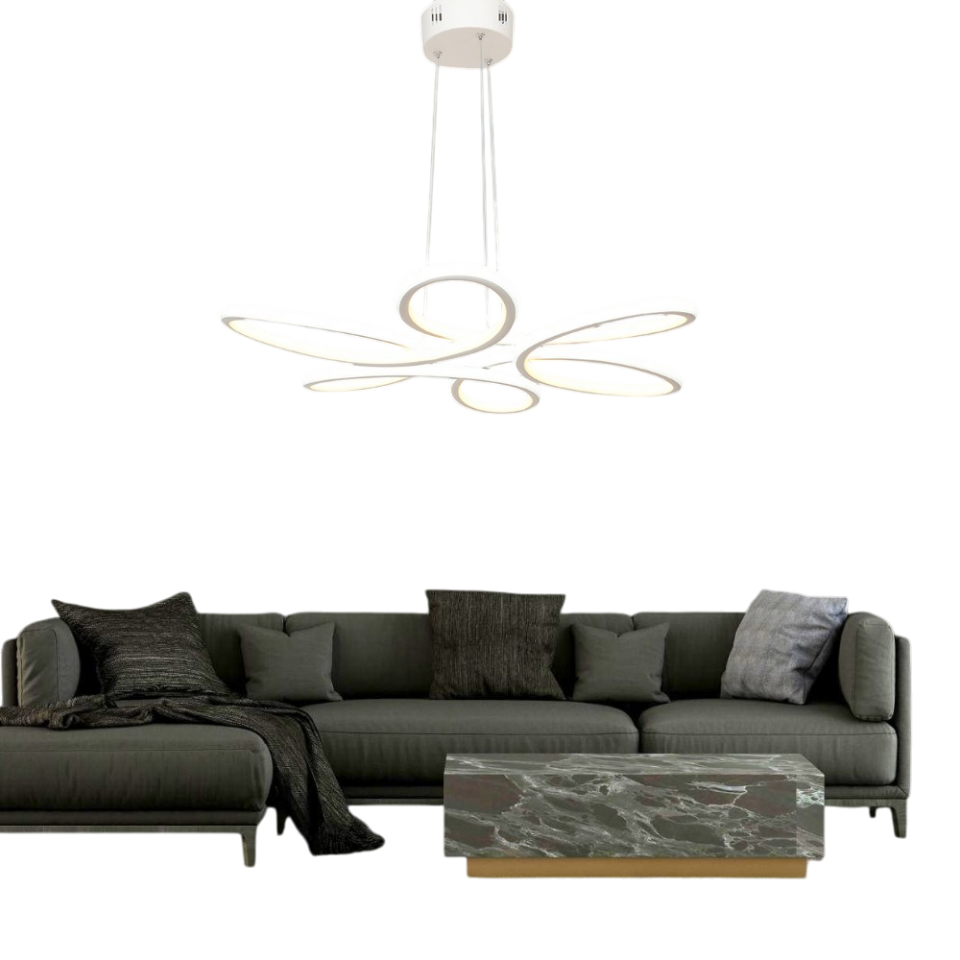 Muslight Papatya Model 50W LED Avize 50x90 cm Beyaz Kaplama 3 Renk Işık