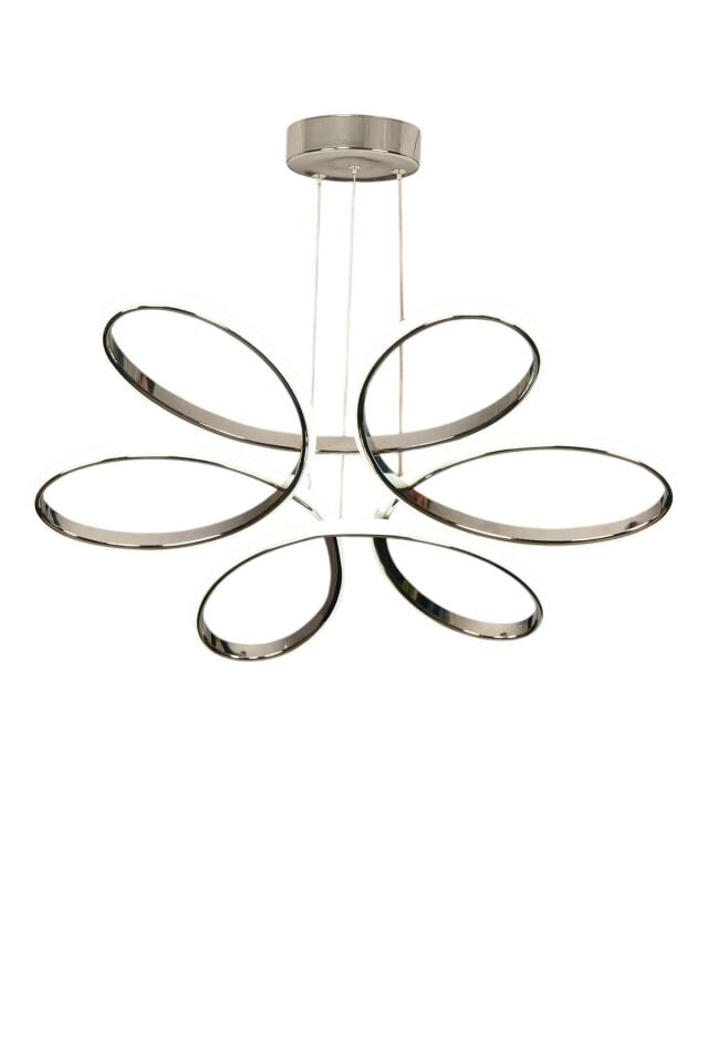Muslight Papatya Model 50W LED Avize 50x90 cm Krom Kaplama 3 Renk Işık