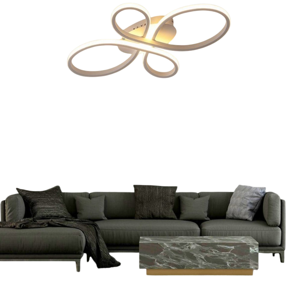 Muslight Lalezar Model 45W LED Avize 30-55x90 cm Beyaz Kaplama 3 Renk Işık