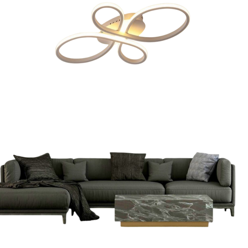 Muslight Lalezar Model 45W LED Avize 30-55x90 cm Beyaz Kaplama 3 Renk Işık