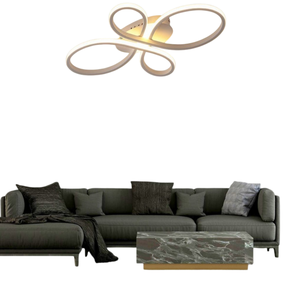 Muslight Lalezar Model 45W LED Avize 30-55x90 cm Beyaz Kaplama 3 Renk Işık