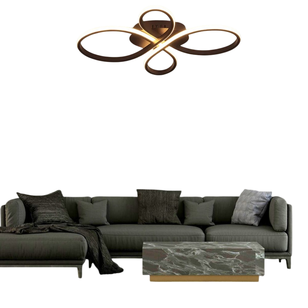 Muslight Lalezar Model 45W LED Avize 30-55x90 cm Siyah Kaplama 3 Renk Işık