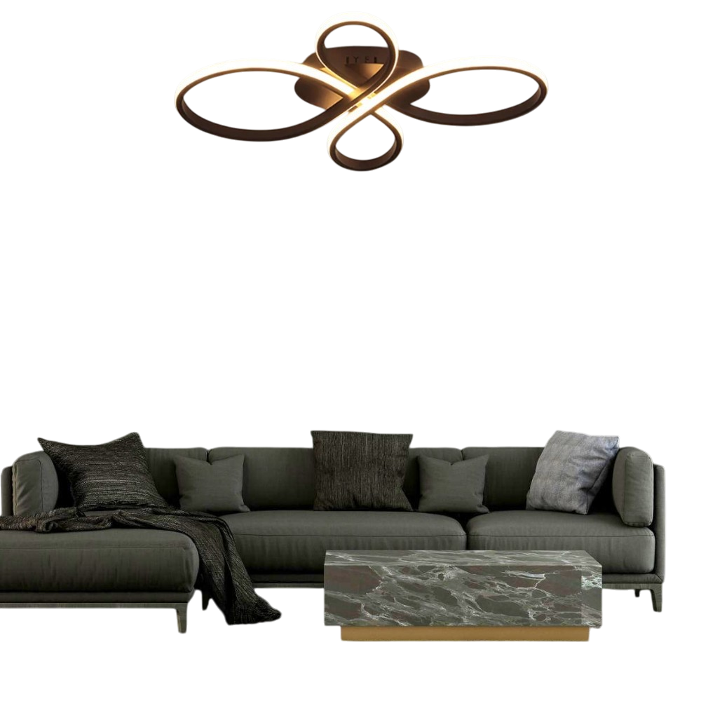 Muslight Lalezar Model 45W LED Avize 30-55x90 cm Siyah Kaplama 3 Renk Işık