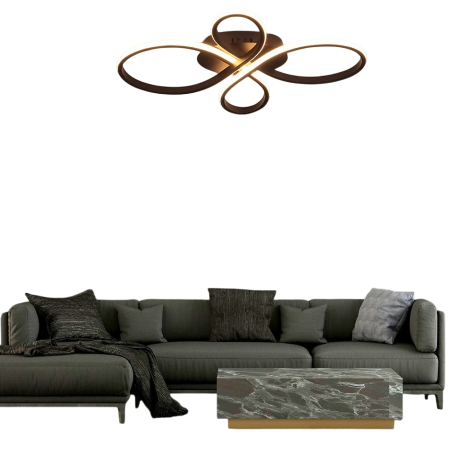 Muslight Lalezar Model 45W LED Avize 30-55x90 cm Siyah Kaplama 3 Renk Işık