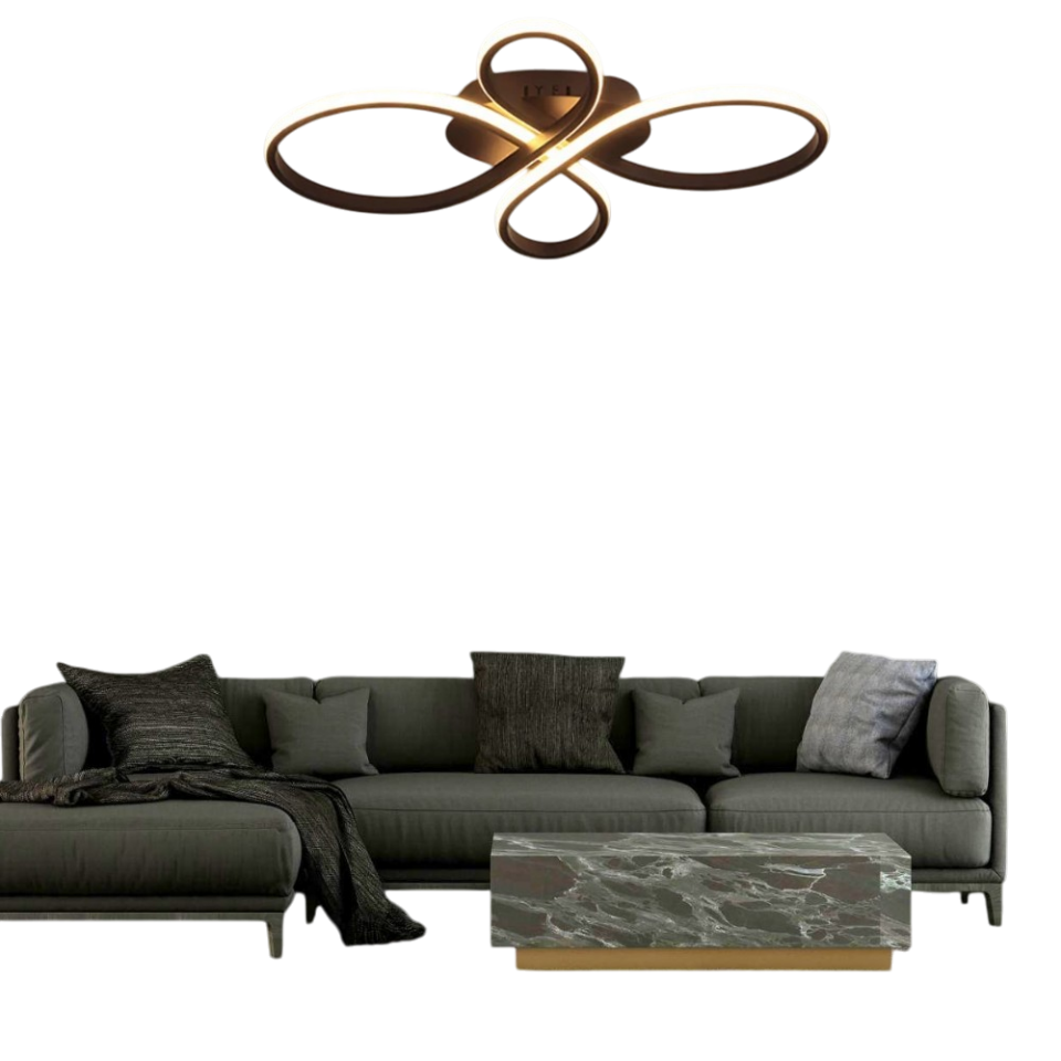 Muslight Lalezar Model 45W LED Avize 30-55x90 cm Siyah Kaplama 3 Renk Işık