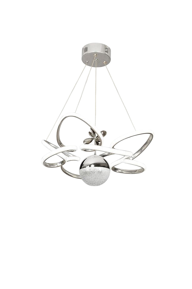 Muslight Toplu Kral Tacı Model 45W LED Avize 40x90 cm Krom Kaplama 3 Renk Işık