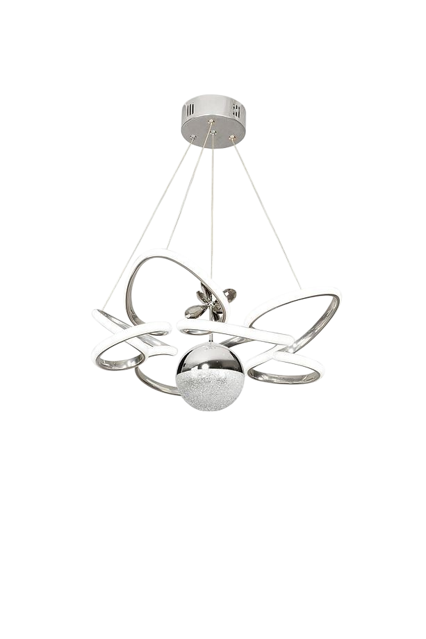 Muslight Toplu Kral Tacı Model 45W LED Avize 40x90 cm Krom Kaplama 3 Renk Işık