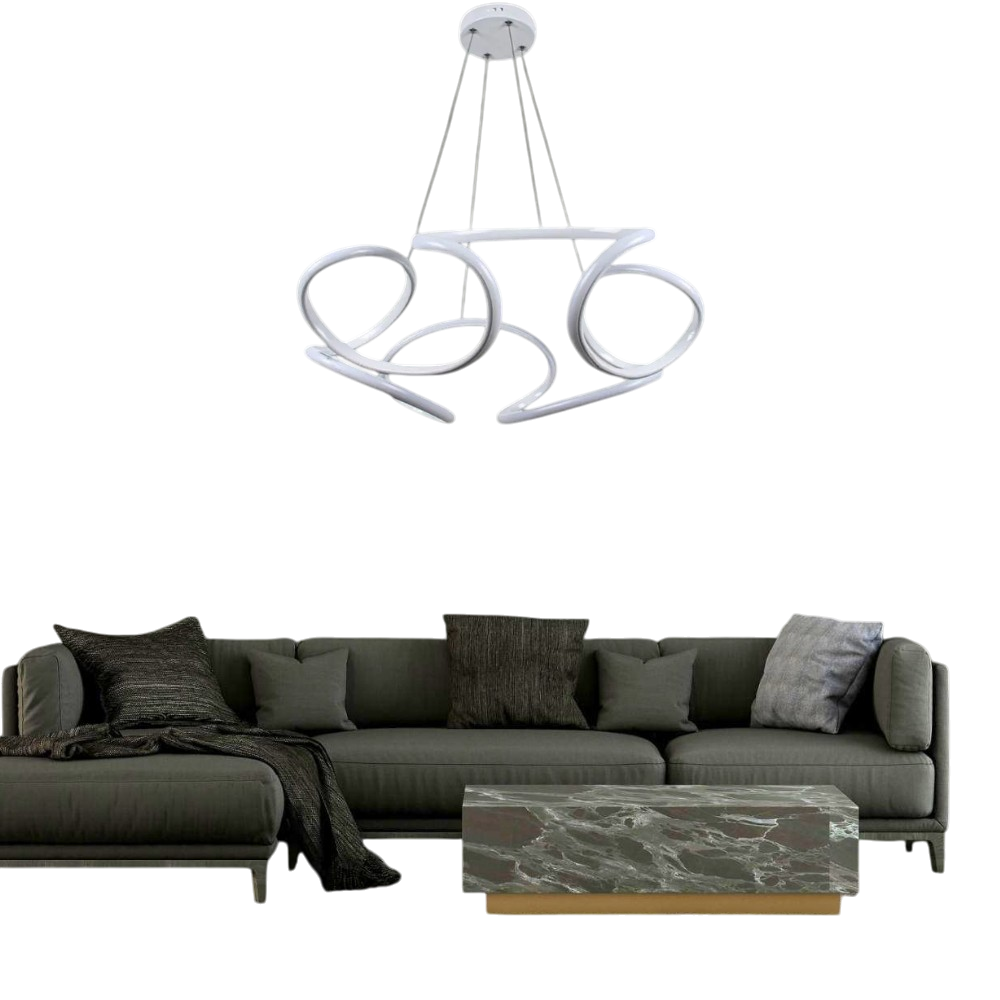 Muslight Drone Model 35W LED Avize 34x90 cm Beyaz Kaplama 3 Renk Işık