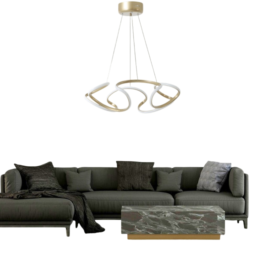 Muslight Drone Model 35W LED Avize 34x90 cm Gold Kaplama 3 Renk Işık