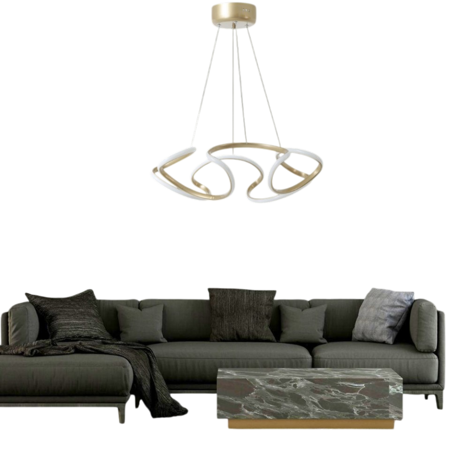 Muslight Drone Model 35W LED Avize 34x90 cm Gold Kaplama 3 Renk Işık