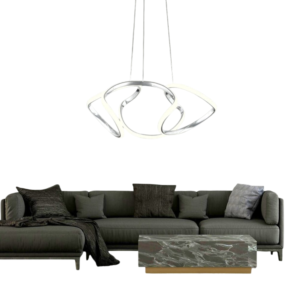 Muslight Drone Model 35W LED Avize 34x90 cm Krom Kaplama 3 Renk Işık