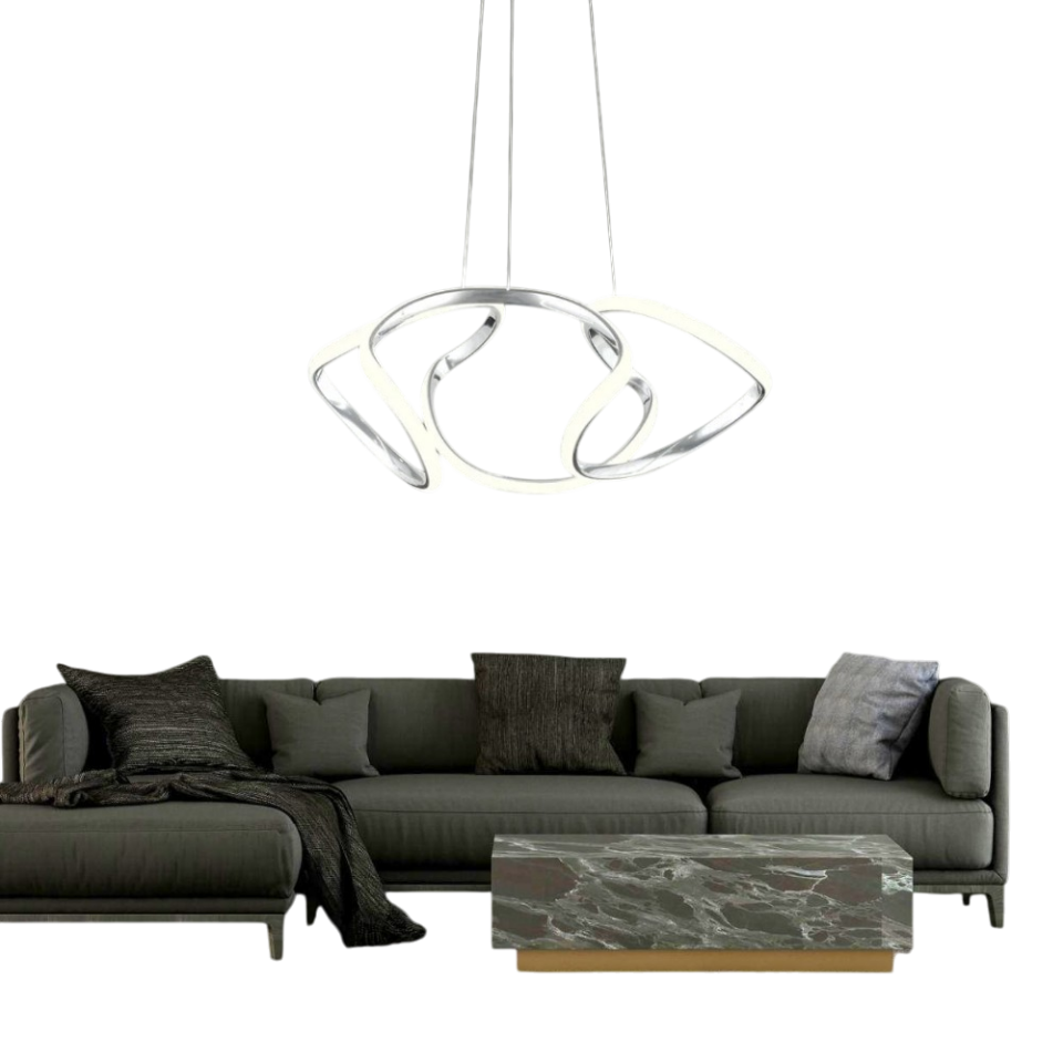 Muslight Drone Model 35W LED Avize 34x90 cm Krom Kaplama 3 Renk Işık