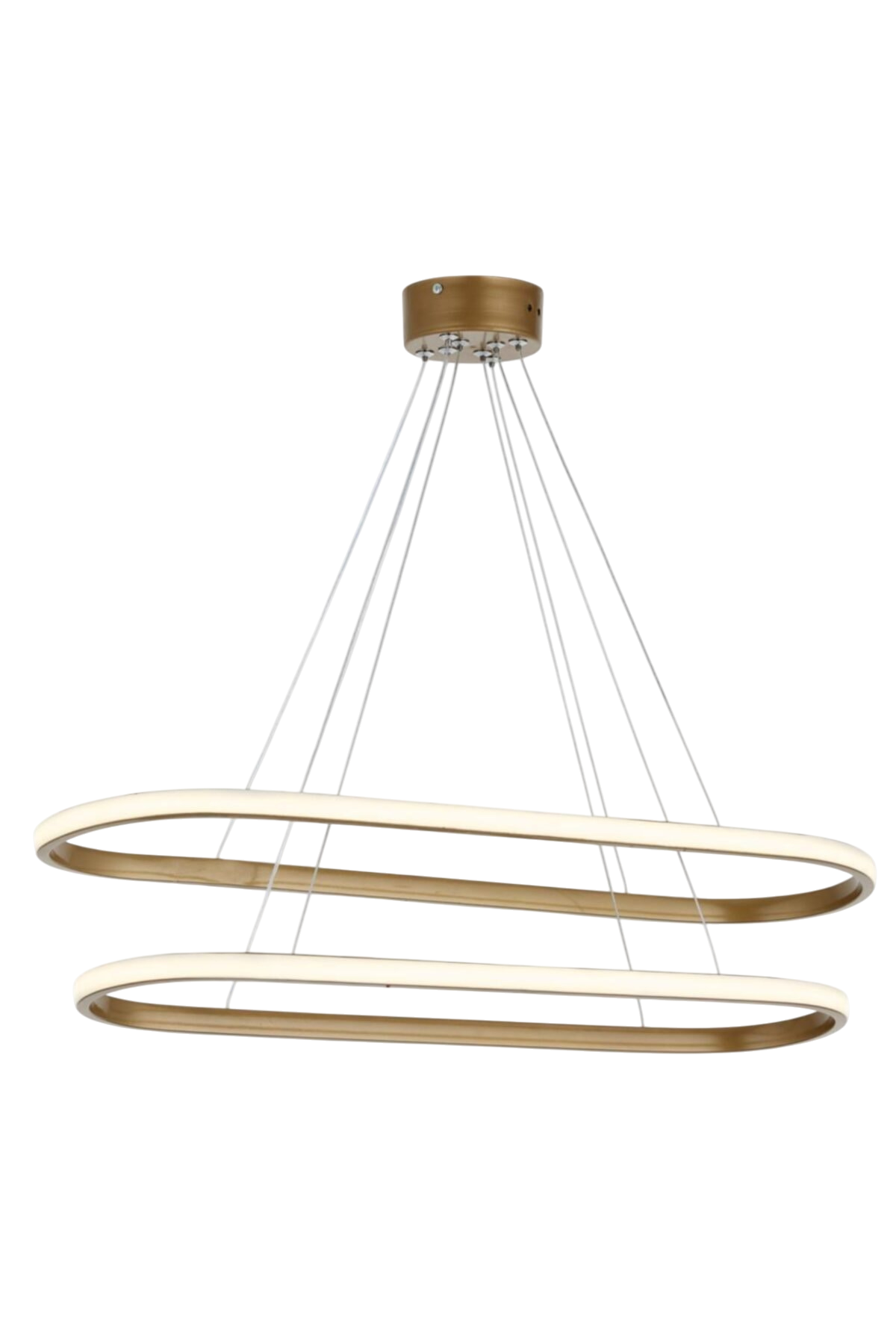 Muslight Yemek Masası Model 55W LED Avize 25x70 cm Gold Kaplama 3 Renk Işık