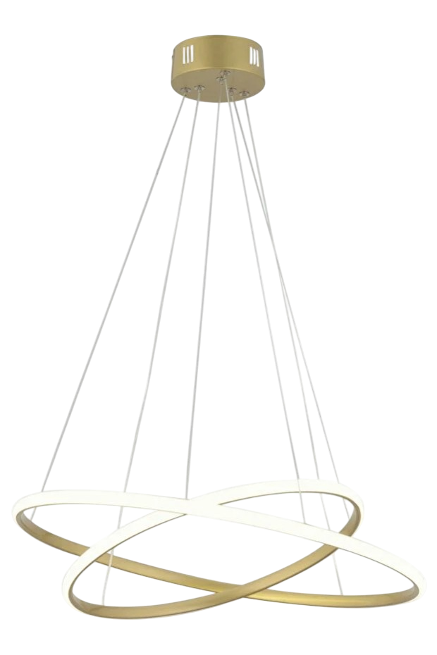 Muslight 2'li Halka Model 30W LED Avize 40x30x70 cm Gold Kaplama 3 Renk Işık