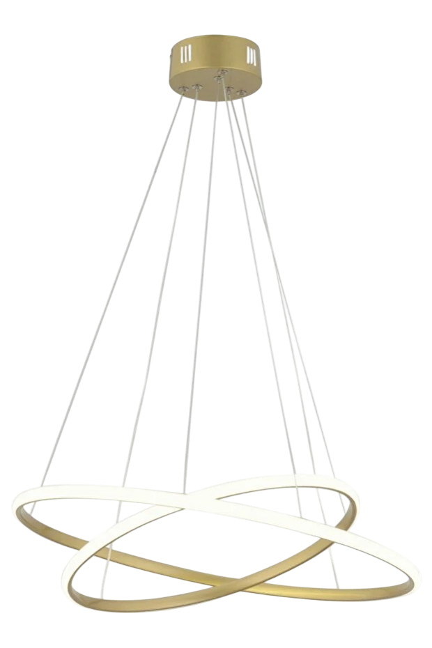 Muslight 2'li Halka Model 30W LED Avize 40x30x70 cm Gold Kaplama 3 Renk Işık