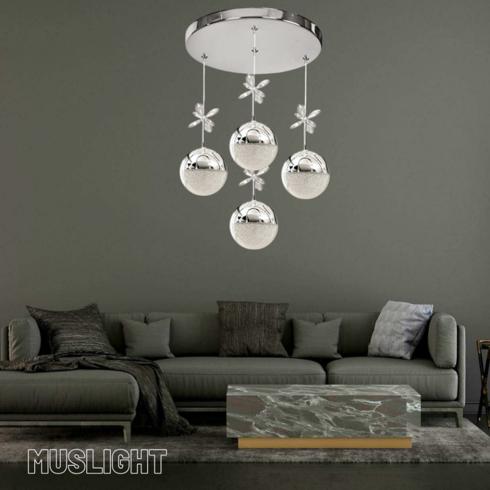 Muslight 4 Toplu Sade Model 40W 30x90 cm Krom Kaplama 3 Renk Işık
