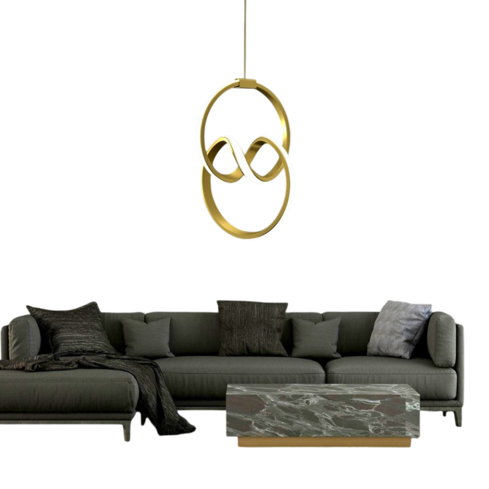 Muslight İmza Model 25W LED Avize 20x80 cm Gold Kaplama 3 Renk Işık