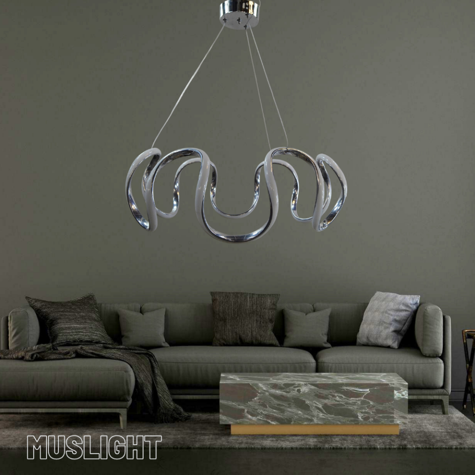 Muslight Ahtapot Model 40W 45x70 cm Krom Kaplama 3 Renk Işık