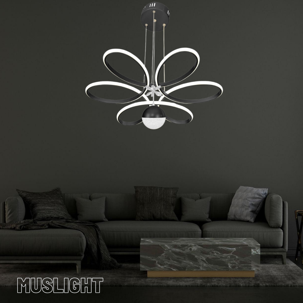 Muslight Toplu Papatya Model 60W 50x70 cm Siyah Kaplama 3 Renk Işık