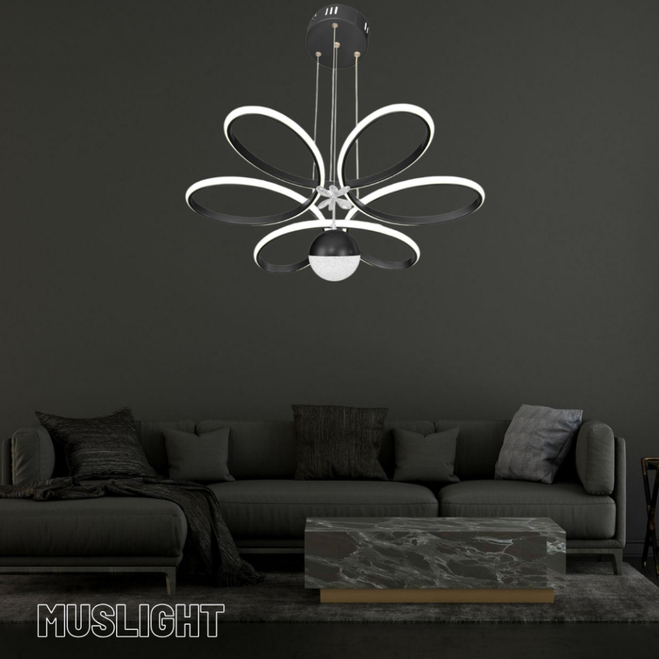 Muslight Toplu Papatya Model 60W 50x70 cm Siyah Kaplama 3 Renk Işık