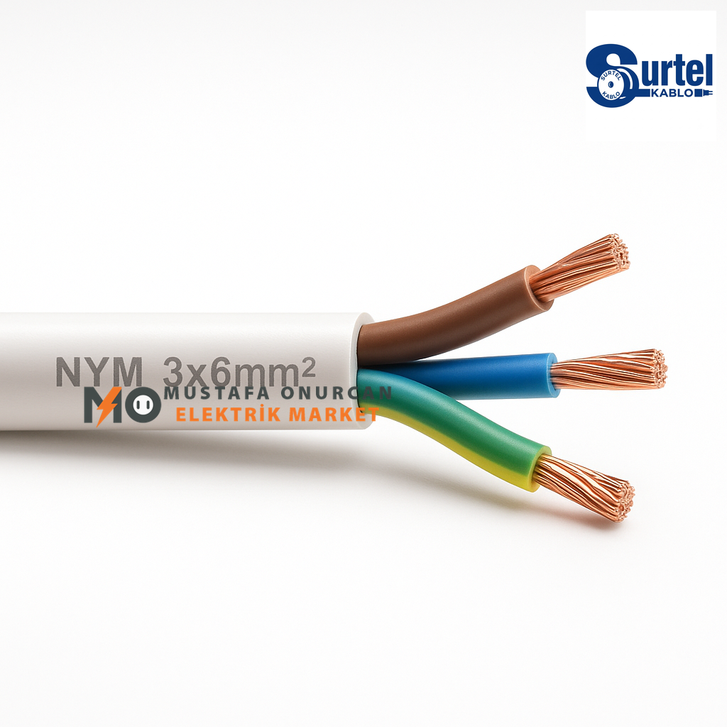 Surtel Kablo 3X6 NYM Kablo (Antigron)
