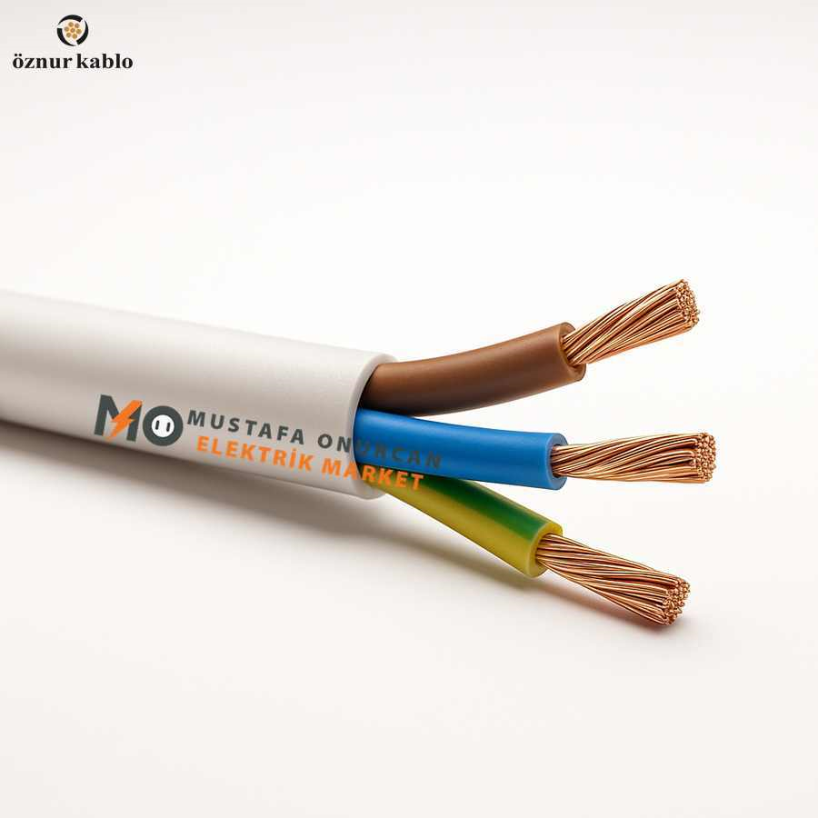 Öznur Kablo 3x1 mm TTR Beyaz  - NYMHY
