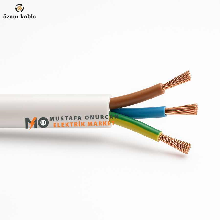 Öznur Kablo 3x1,5 mm TTR BEYAZ-NYMHY