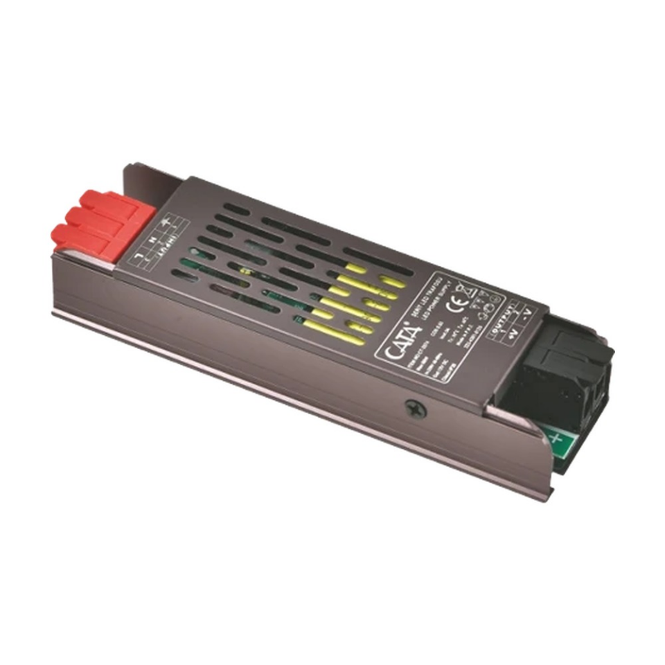 Cata 10 Amper Şerit Led Trafosu ( 120w ) (Slim Model) Klemensli CT-2576