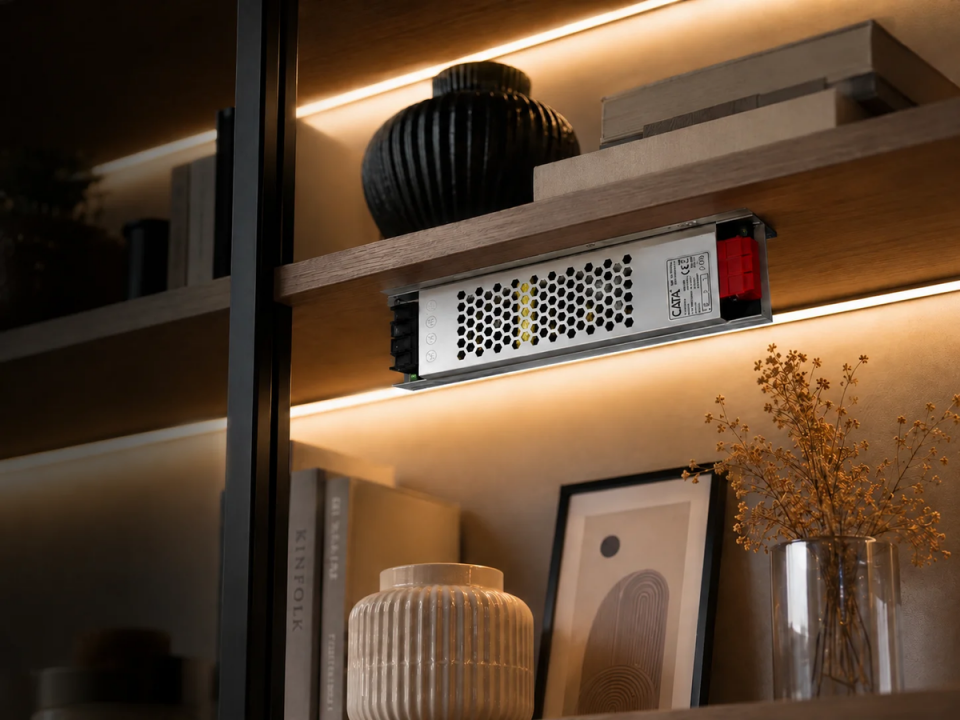 Cata 17 Amper Şerit Led Trafosu (200w) (Süper Slim Fansız) Klemensli CT-2679