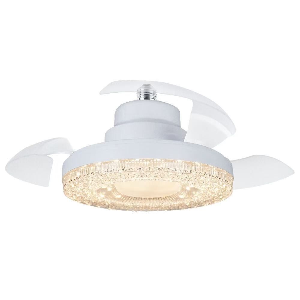 Mustlight 35W E27 Duylu LED Aydınlatmalı Katlanabilir Kanatlı Tavan Vantilatörü