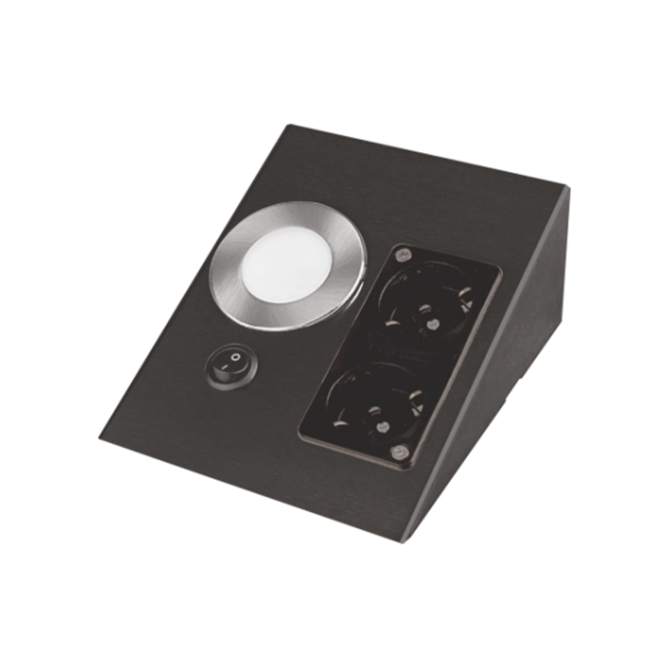 Cata Ledli Üçgen Spot Siyah Kasa (Çift Prizli)(Gün Işığı) Tezgah CT-5110G