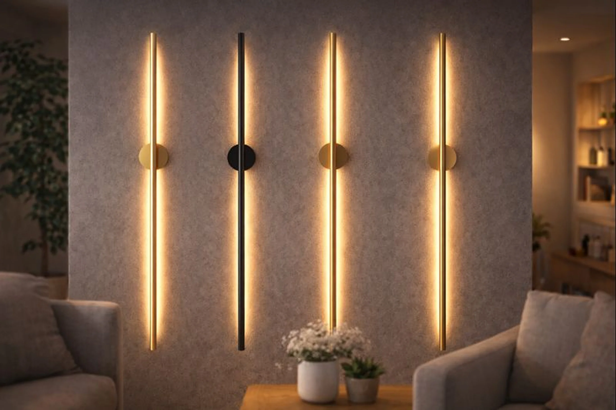 Cata Çubuk Led Aplik (Krom) (Beyaz) 75 Cm Duvar Kılıç Dekoratif Eskitme Çift Yönlü CT-5211