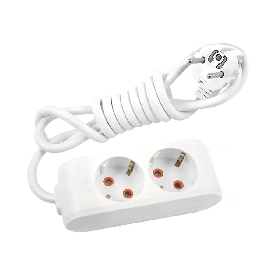 Viko Multi-let İkili Priz Topraklı Kablolu Ç.K. Beyaz 2 Metre 90113202
