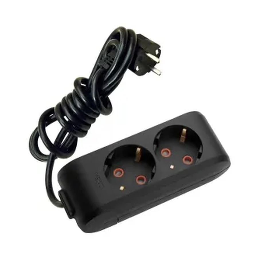 Viko Multi-let İkili Priz Topraklı Kablolu Ç.K. Siyah 2 Metre 90133202