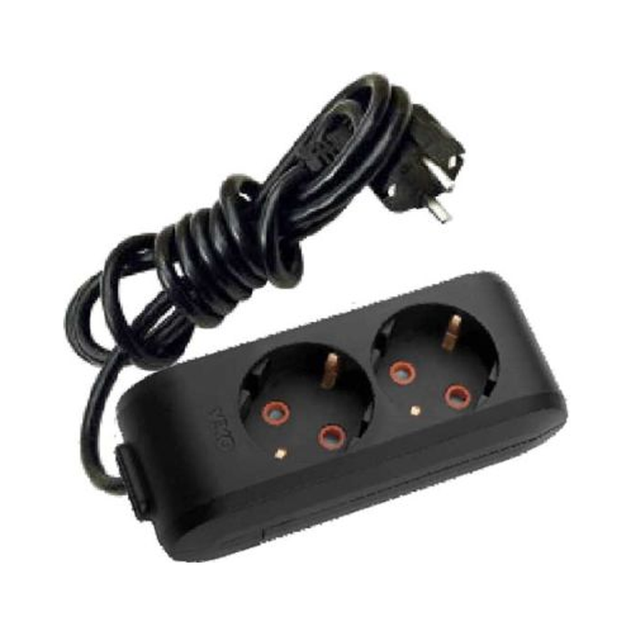 Viko Multi-let İkili Priz Topraklı Kablolu Ç.K. Siyah 5 Metre 90133205