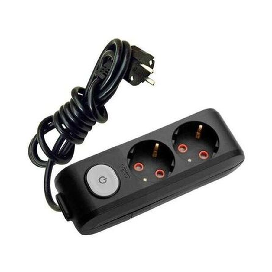 Viko Multi-let İkili Priz Anahtarlı Topraklı Kablolu Ç.K. Siyah 2 Metre 90137202