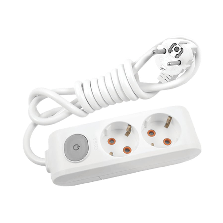 Viko Multi-let İkili Priz Anahtarlı Topraklı Kablolu Ç.K. Beyaz 3 Metre 90117203