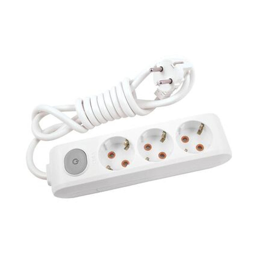 Viko Multi-let Üçlü Priz Anahtarlı Topraklı Kablolu Ç.K. Beyaz 1 Metre 90117301