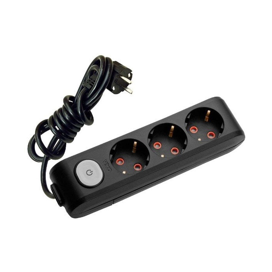 Viko Multi-let Üçlü Priz Anahtarlı Topraklı Kablolu Ç.K. Siyah 2 Metre 90137302