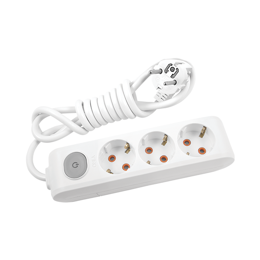 Viko Multi-let Üçlü Priz Anahtarlı Topraklı Kablolu Ç.K. Beyaz 5 Metre 90117305