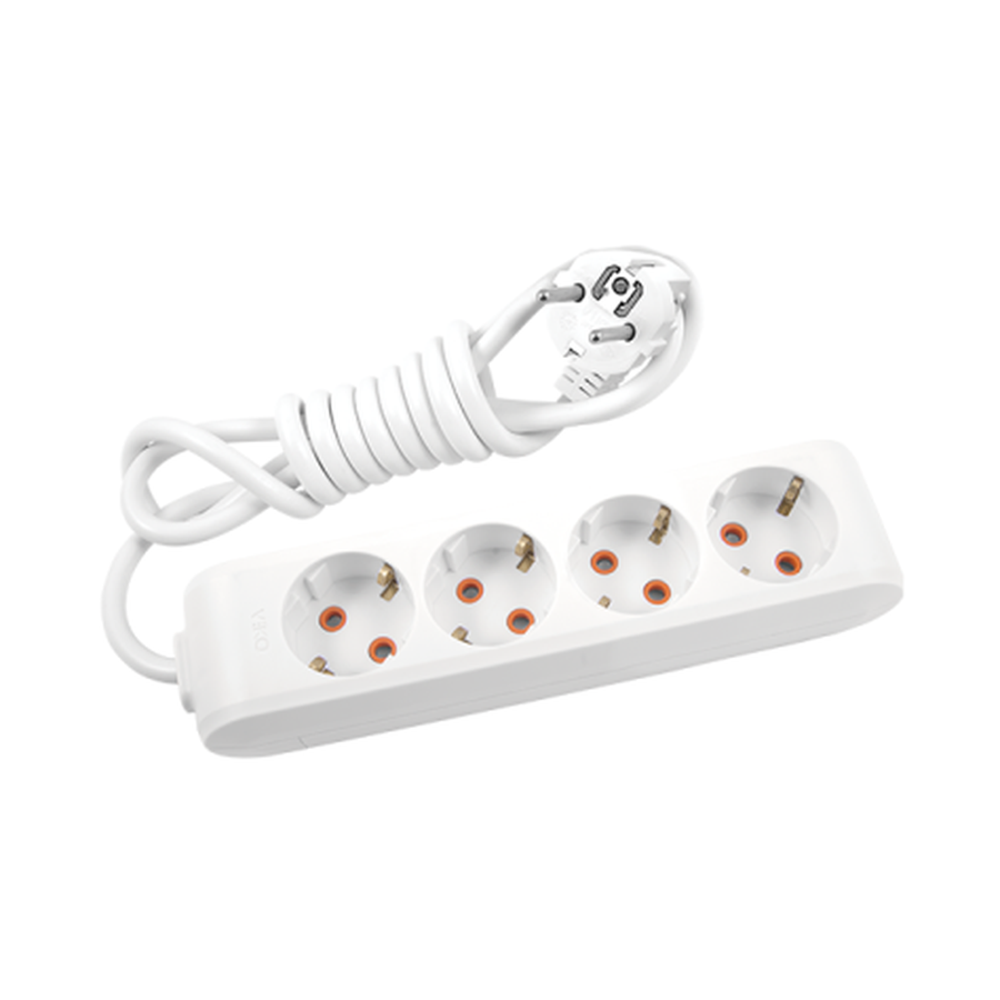 Viko Multi-let Dörtlü Priz Topraklı Kablolu Ç.K. Beyaz 1 Metre 90113401