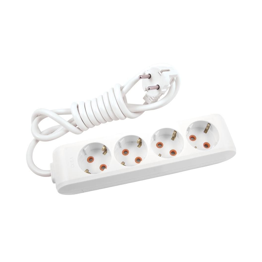 Viko Multi-let Dörtlü Priz Topraklı Kablolu Ç.K. Beyaz 3 Metre 90113403