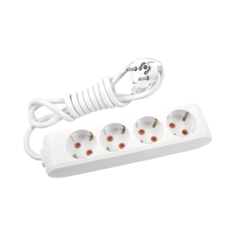 Viko Multi-let Dörtlü Priz Topraklı Kablolu Ç.K. Beyaz 5 Metre 90113405