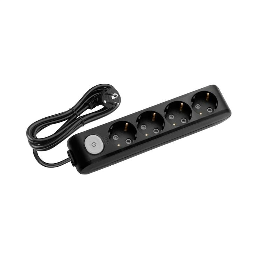 Viko Multi-let Dörtlü Priz Anahtarlı Topraklı Kablolu Ç.K. Siyah 2 Metre 90137402