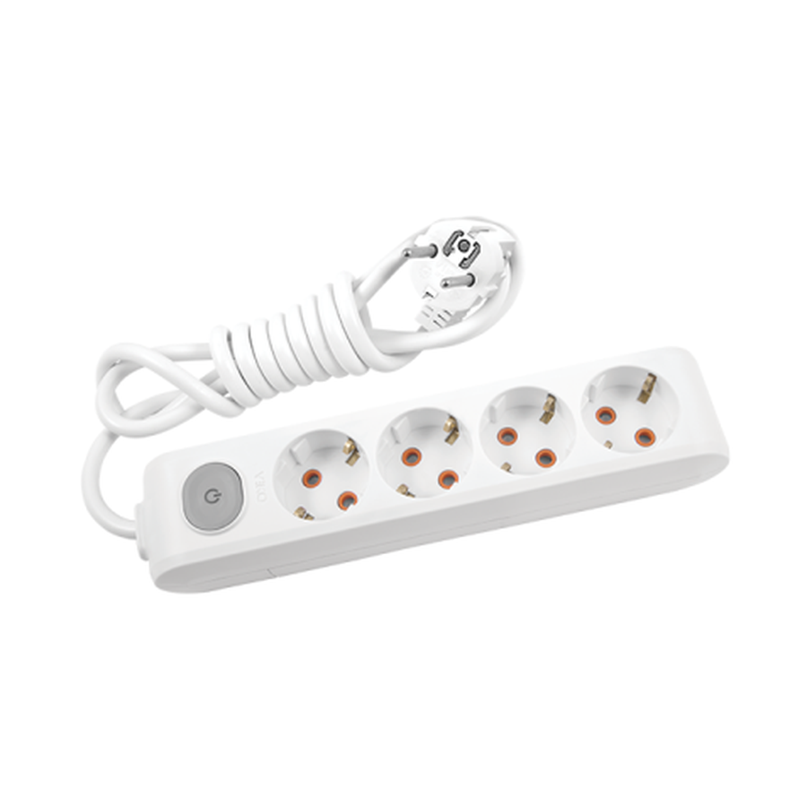 Viko Multi-let Dörtlü Priz Anahtarlı Topraklı Kablolu Ç.K. Beyaz 3 Metre 90117403