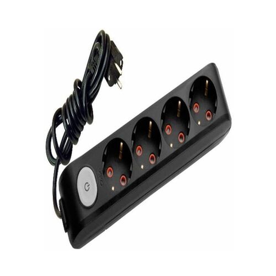 Viko Multi-let Dörtlü Priz Anahtarlı Topraklı Kablolu Ç.K. Siyah 5 Metre 90137405