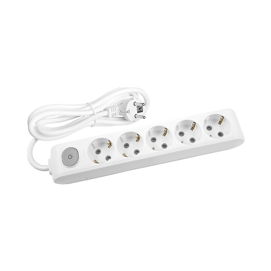 Viko Multi-let Beşli Priz Anahtarlı Topraklı Kablolu Ç.K. Beyaz 1 Metre 90117501