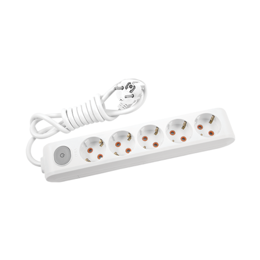 Viko Multi-let Beşli Priz Anahtarlı Topraklı Kablolu Ç.K. Beyaz 5 Metre 90117505