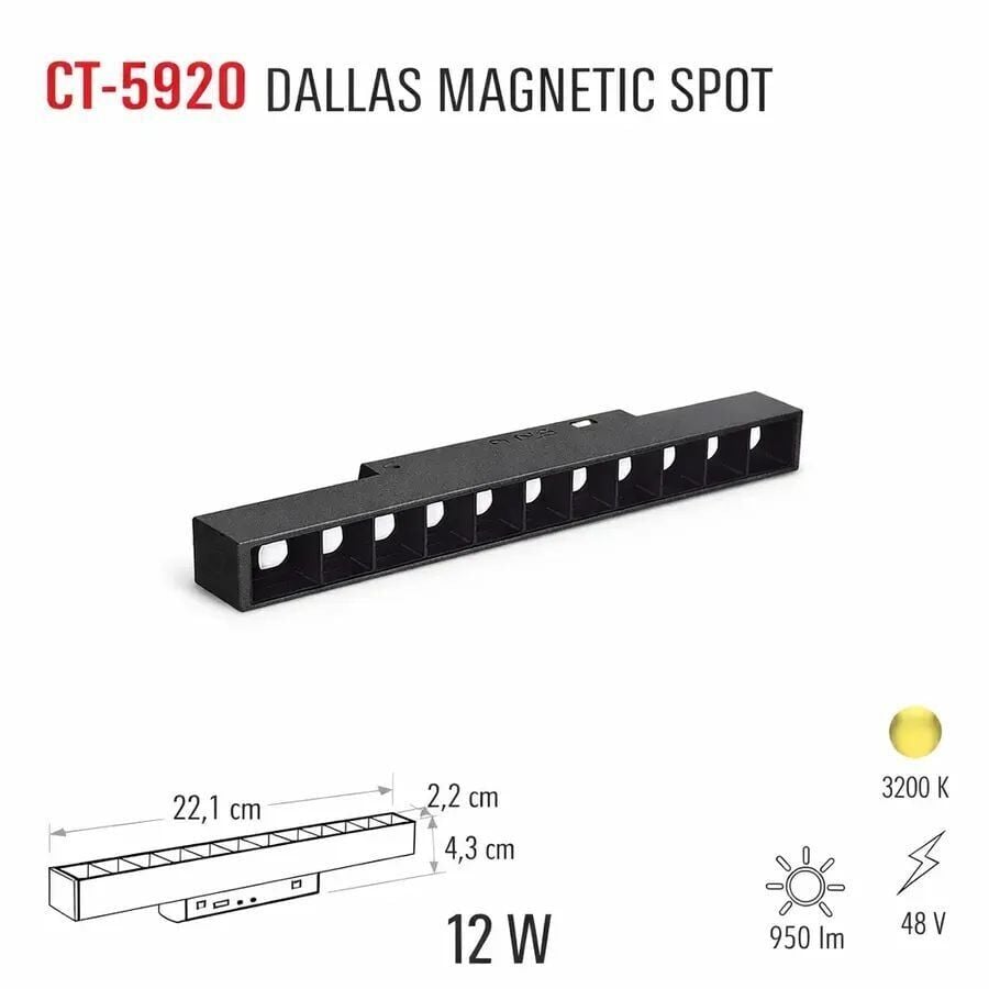 Cata 12w Dallas  Magnetıc Spot(Gün Işığı) CT-5920